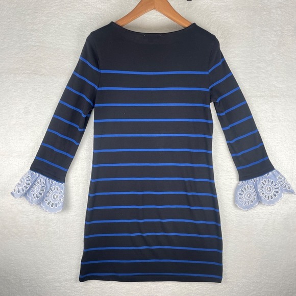 Beach Lunch Lounge Sz S Striped 100% Cotton Knit Sweaterdress Midi Long Sleeves - Picture 7 of 16